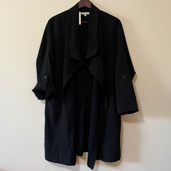 Max Studio Women's Black Open Front Pockets Lightweight Cardigan Jacket SZ XL - Picture 1 of 7